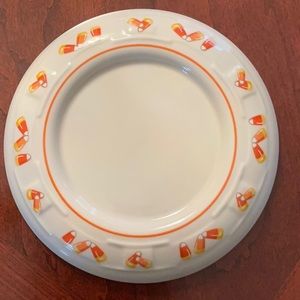 Longaberger pottery Halloween candy corn candle holder.